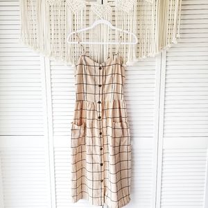 EIGHT PARIS Tan Button Down Dress